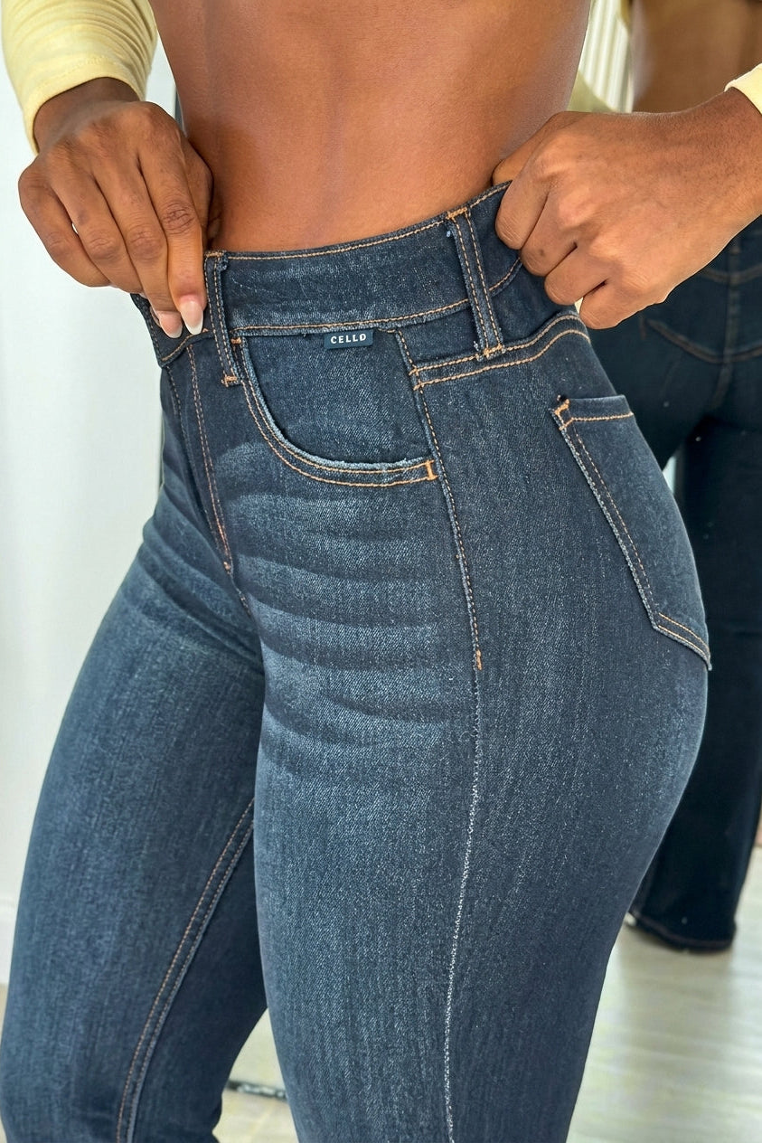 High‑Waisted Sculpting Flare Jeans