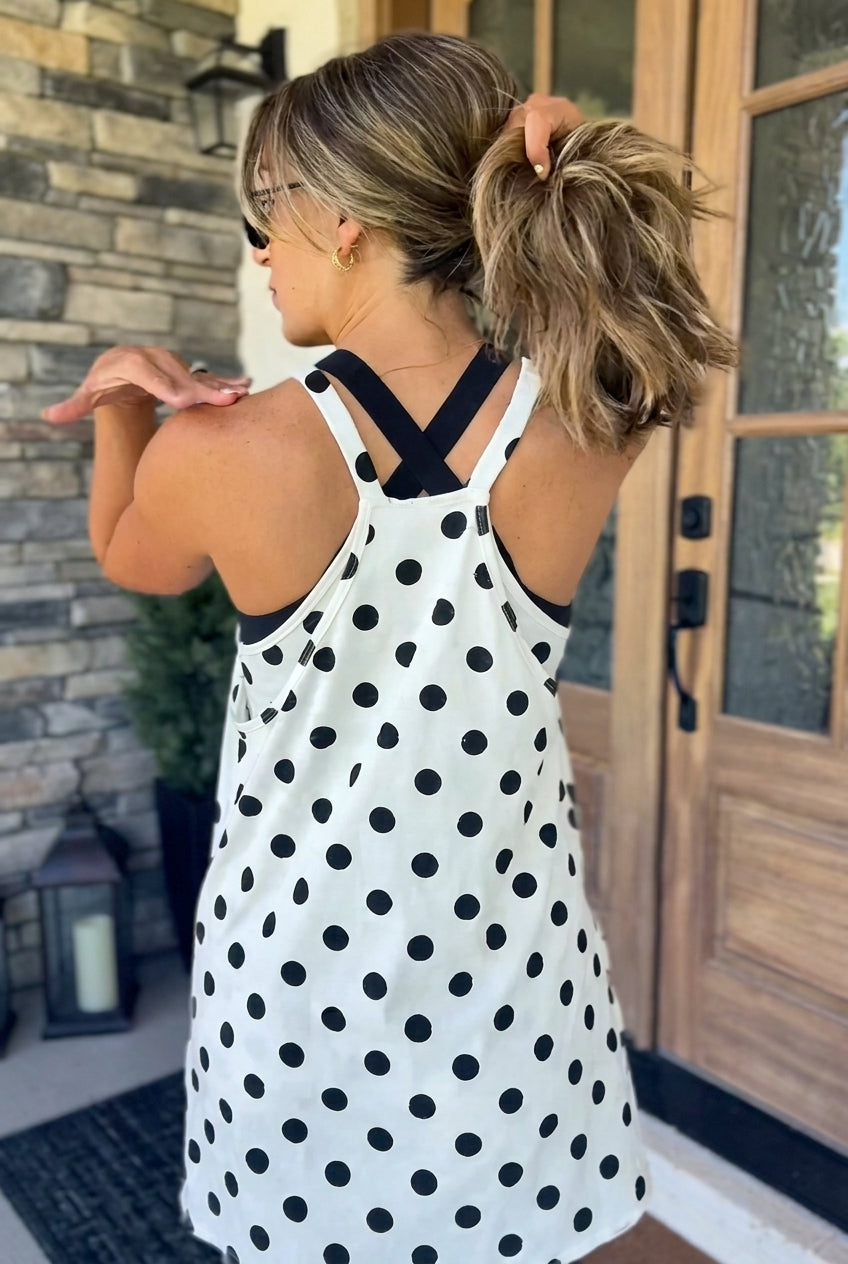 Polka Dot Pocket Tank Dress
