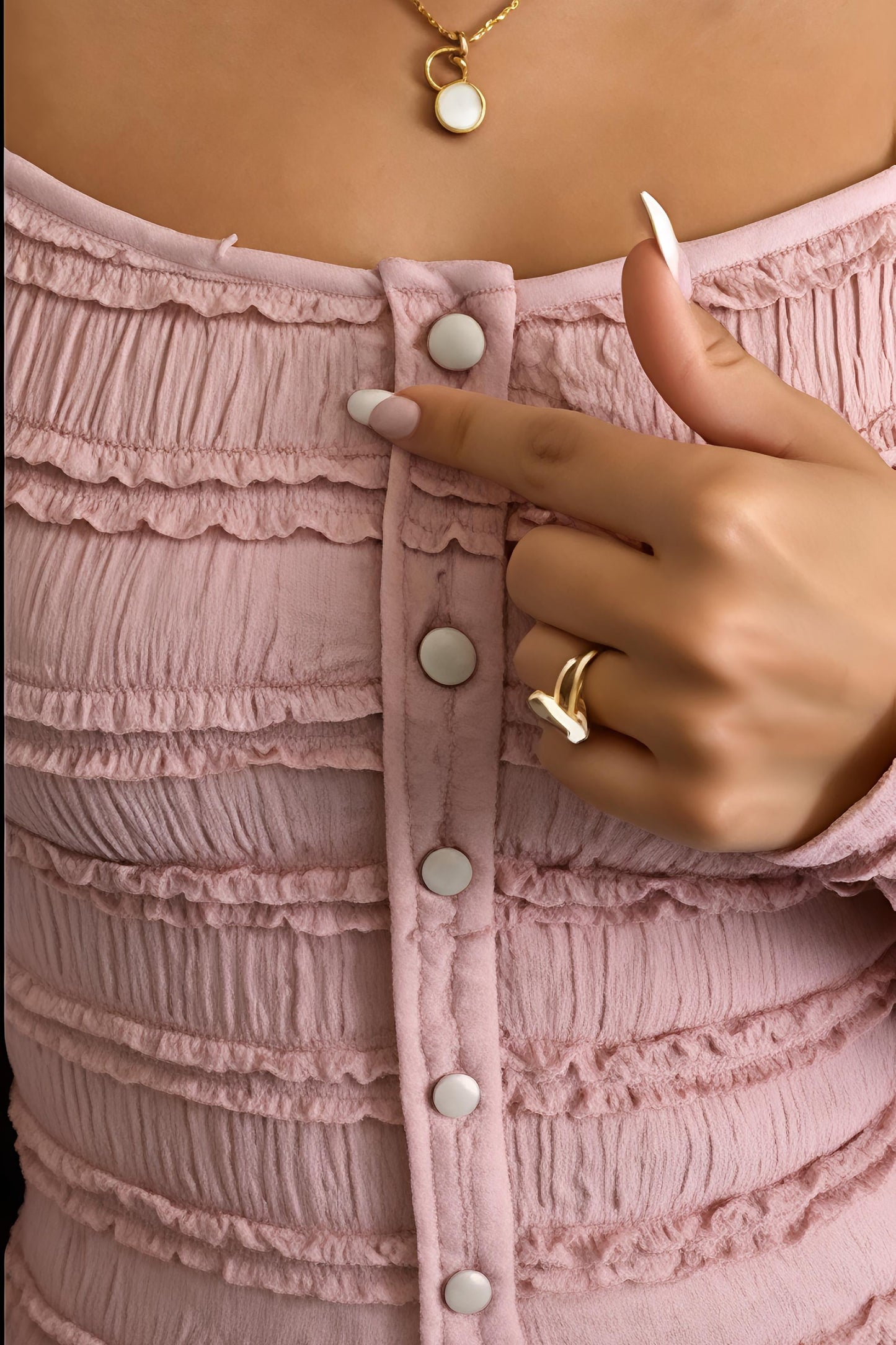 Soft Blush Textured Maxi Dress