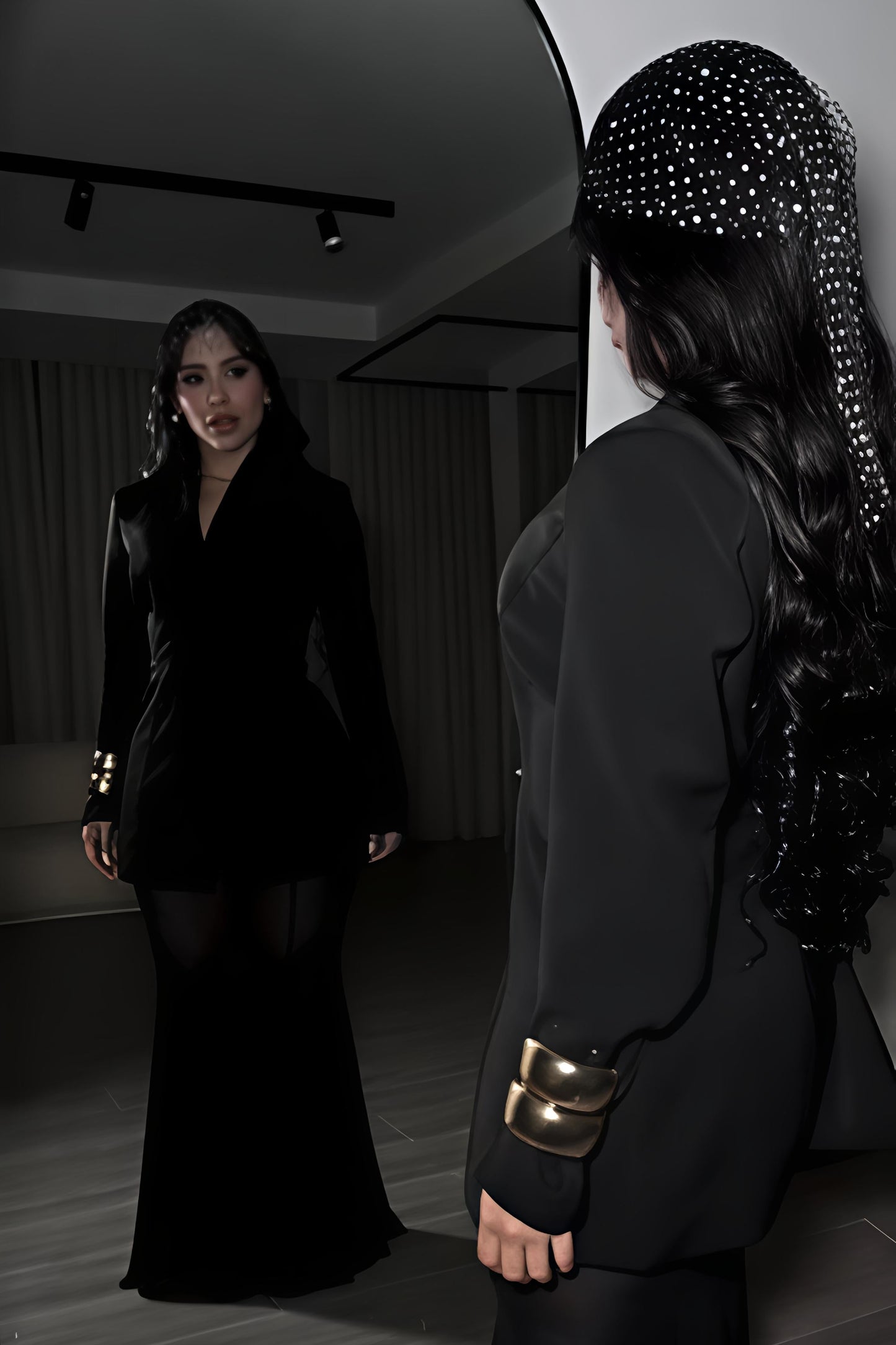 Tailored Satin Blazer | Black Power Blazer