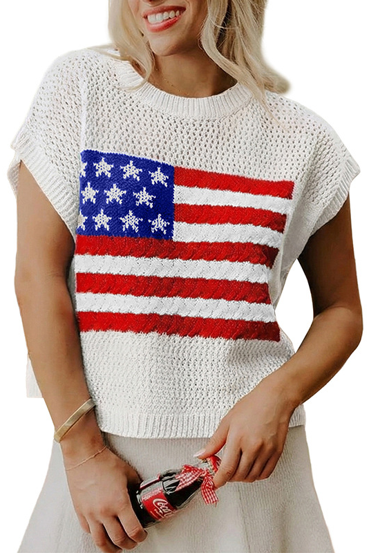 American 250th Anniversary Flag Knit Tank Top