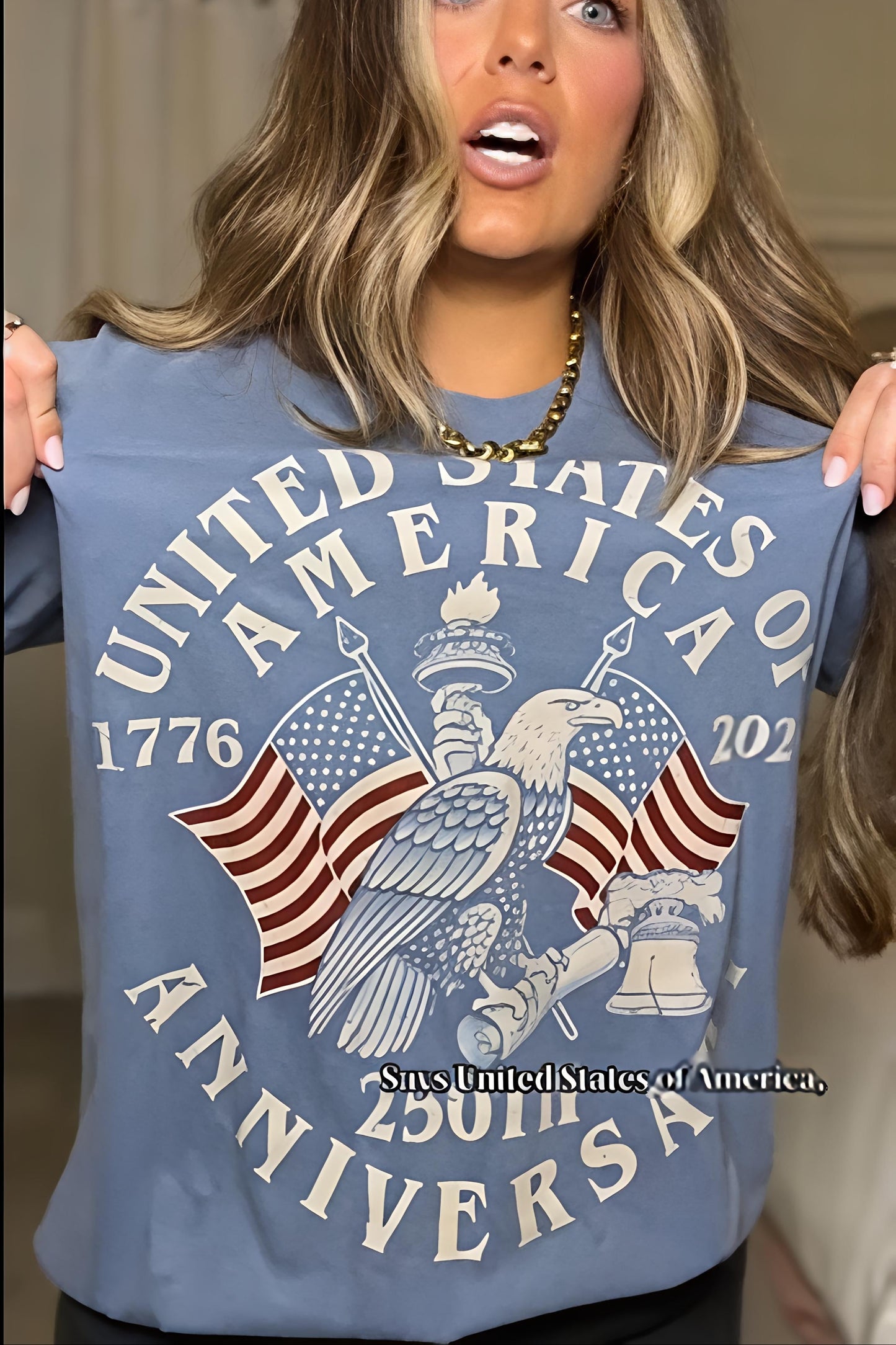 Premium 250th Anniversary US Flag Eagle Graphic Tee