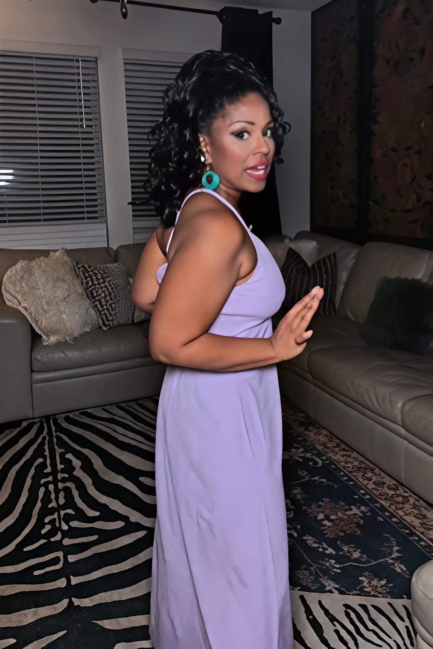 Lilac Cross-Back Maxi Dress