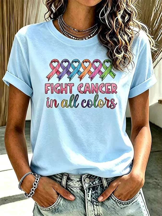 Women'S Casual All Cancer Fight T-Shirt