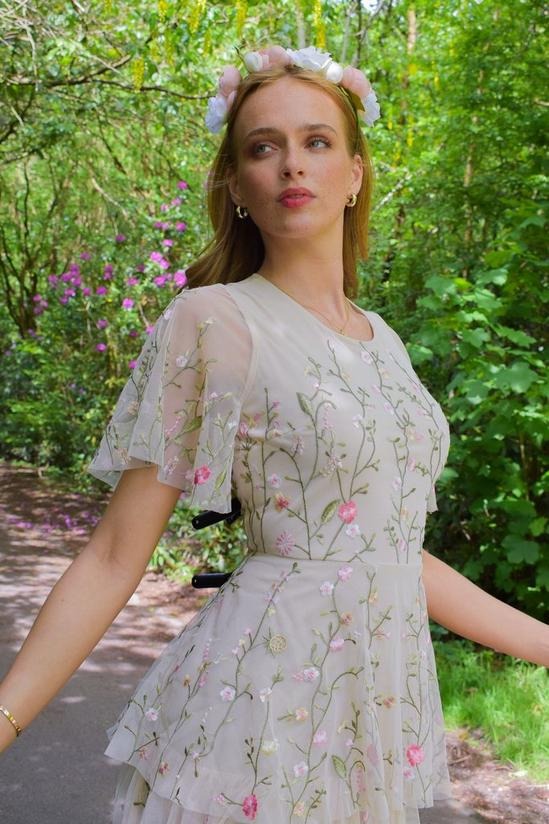 Floral Embroidered Midi Dress