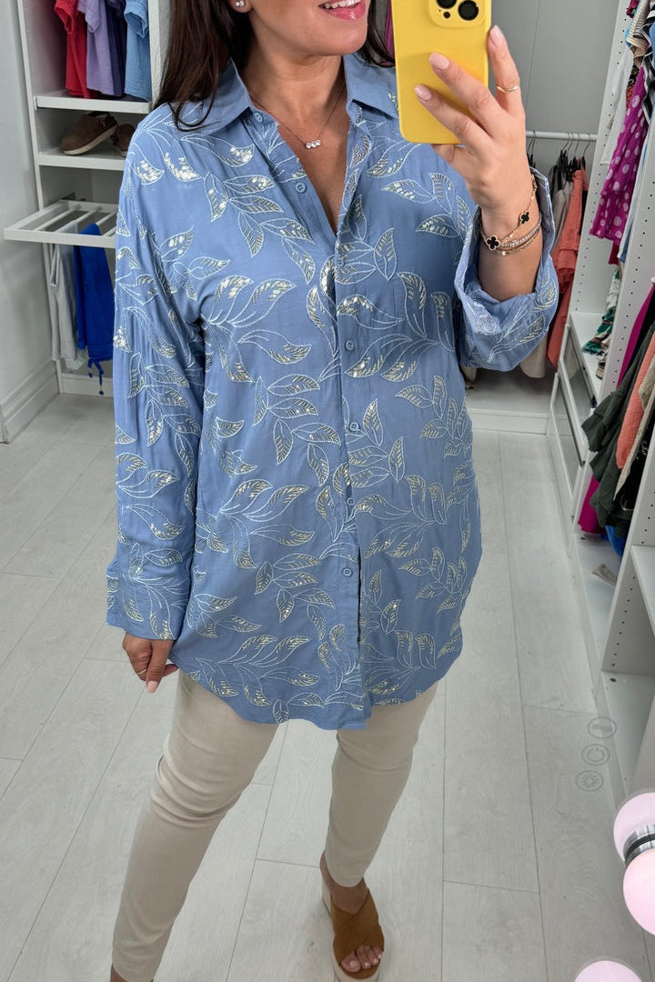 Embroidery And Sequin Detail Shirt