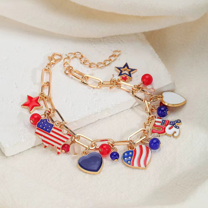 Women's Independence Day Flag Bracelet