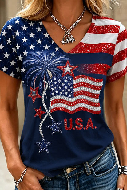 Women's Independence Day Anniversary Casual T-shirt
