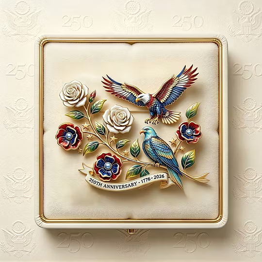 US 250th Anniversary Brooch Pin