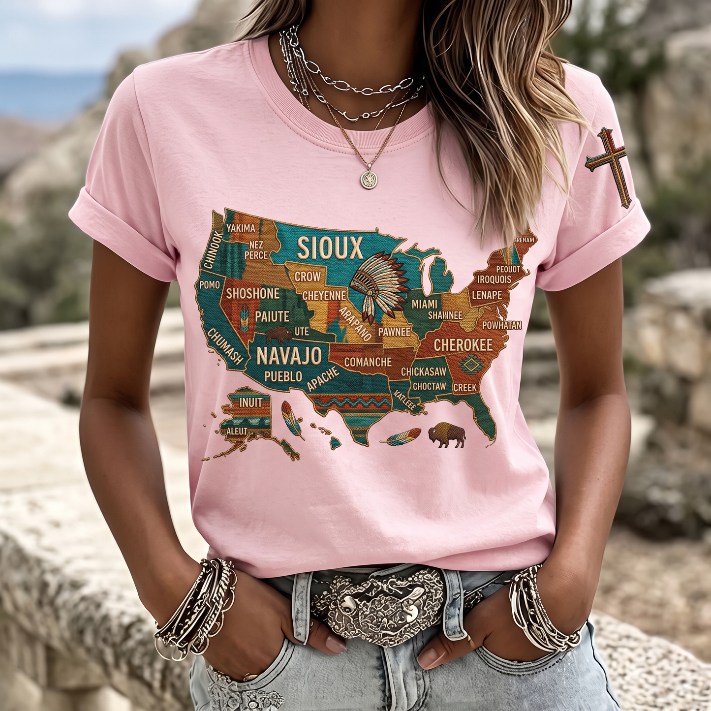 Native Heritage Graphic Tee – Western Comfort Cotton Blend T-Shirt
