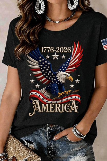 Women's Anniversary Eagle Art Print Casual T-shirt