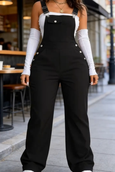 Women's Plain Pocket Overalls
