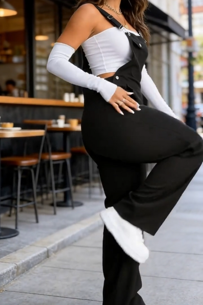 Women's Plain Pocket Overalls