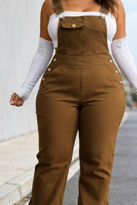 Women's Plain Pocket Overalls