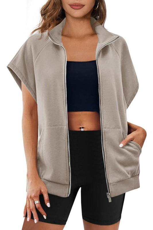 Women's Zip Up Sleeveless Sweatshirts With Pockets(BUY 2 FREE SHIPPING)