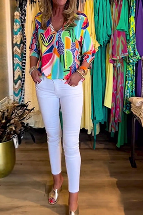 Long Sleeve Loose Printed Blouse(Buy 2 Free Shipping)