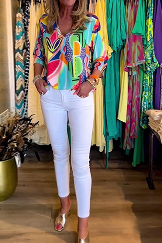 Long Sleeve Loose Printed Blouse(Buy 2 Free Shipping)