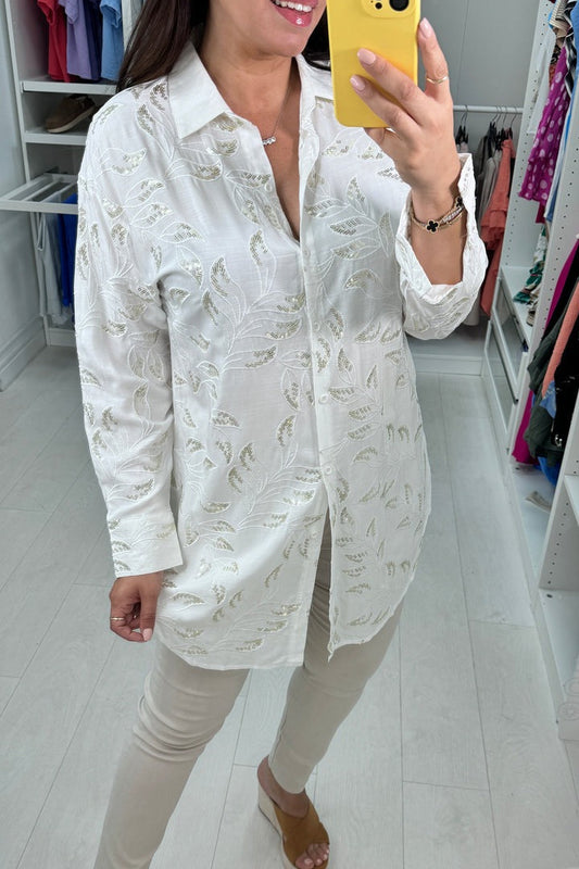 Embroidery And Sequin Detail Shirt