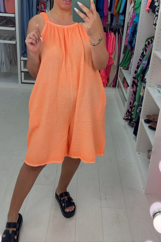 Neon Cheesecloth Playsuit