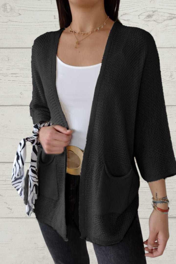 Thread 3/4 Sleeve with Pockets Cardigan