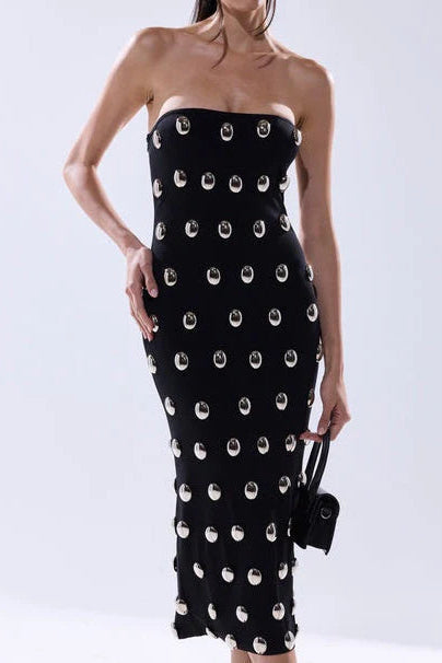Metal Detailing Midi Dress