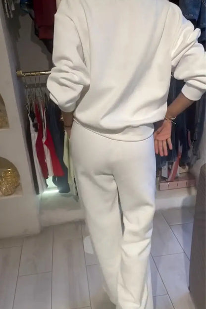 Women's Round Neck Rhinestone Fashion Casual Suit