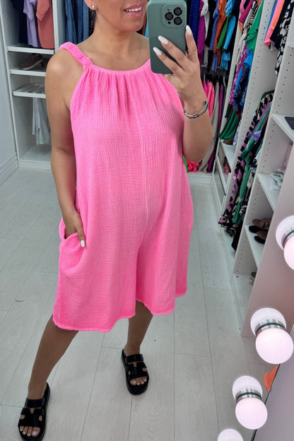 Neon Cheesecloth Playsuit