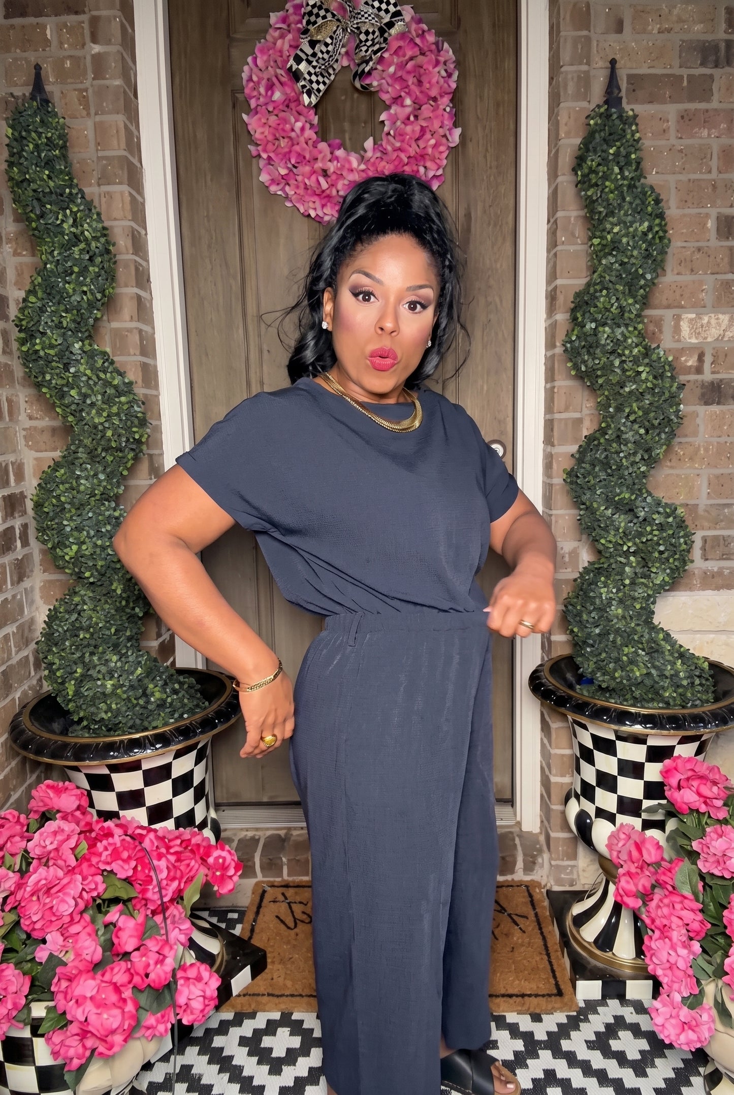 Effortless Chic Short-Sleeve Jumpsuit