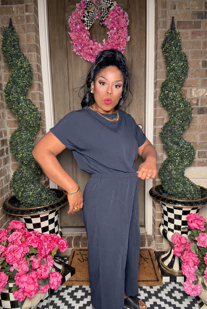 Effortless Chic Short-Sleeve Jumpsuit