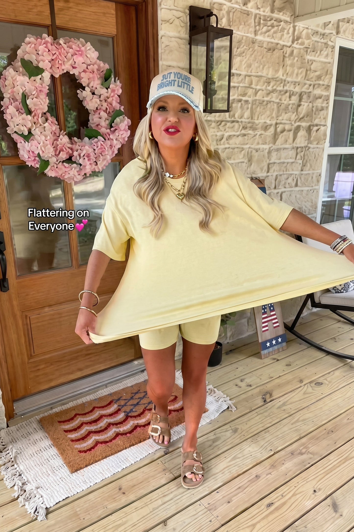 Sunny Side Oversized Tee & Biker Short Set