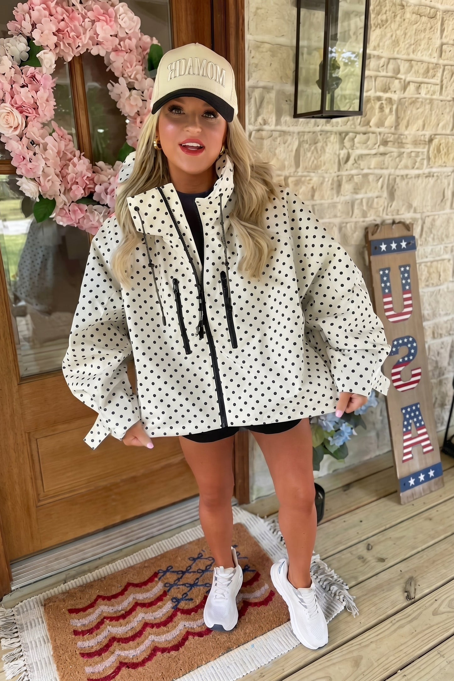2026 Hot Sale Polka Dot Oversized Rain Jacket