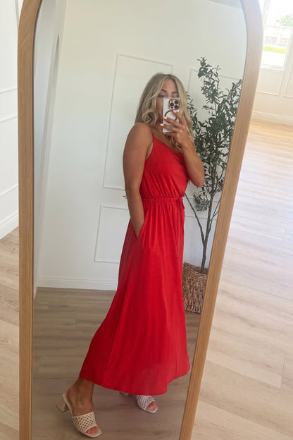 The "Red Hot" Slip Midi Dress