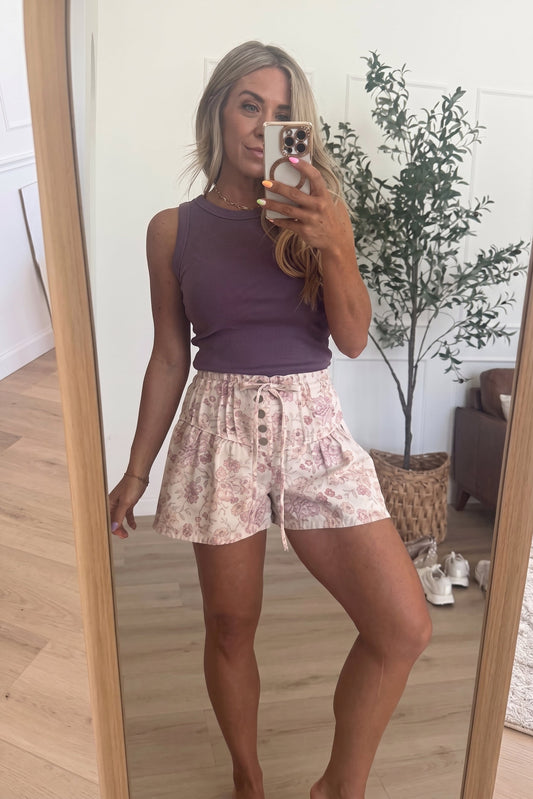 Floral Drawstring Shorts