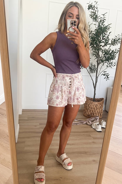 Floral Drawstring Shorts