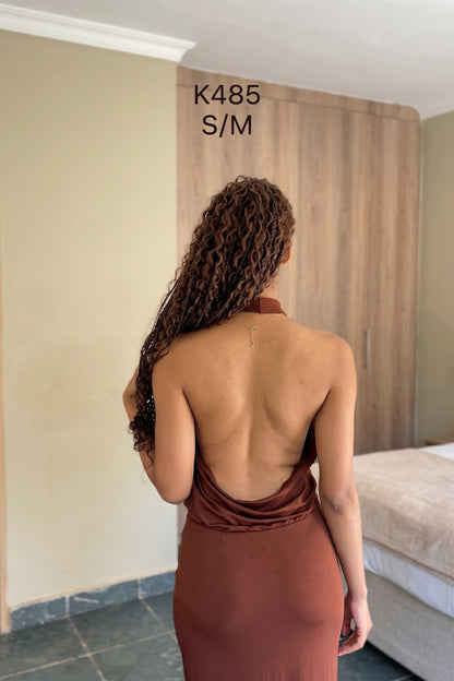 The "Showstopper" Halter Open-Back Mini Dress