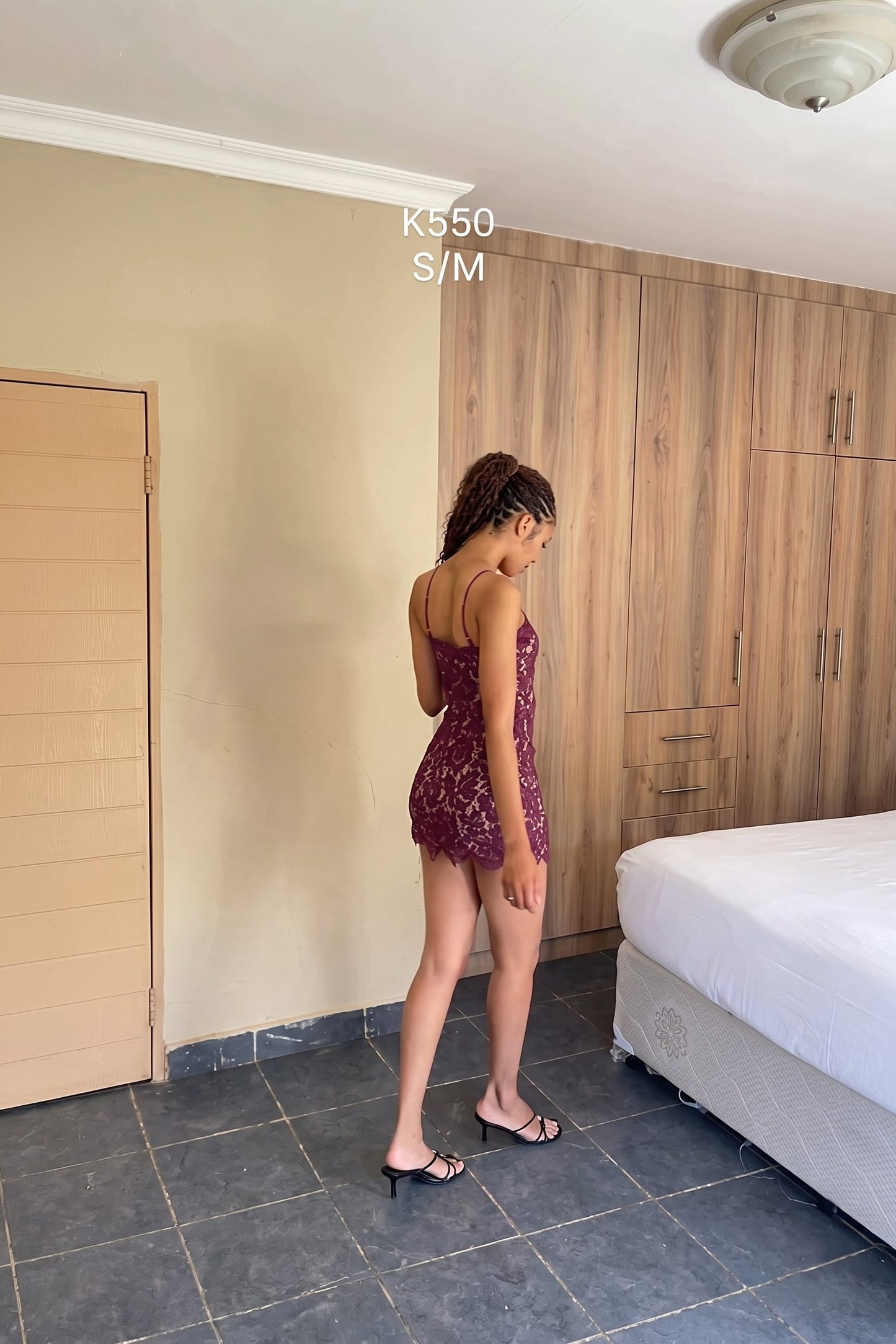 Plum Lace Cami Mini Dress