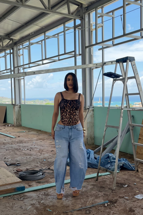 Ripped High-Waist Baggy Jeans