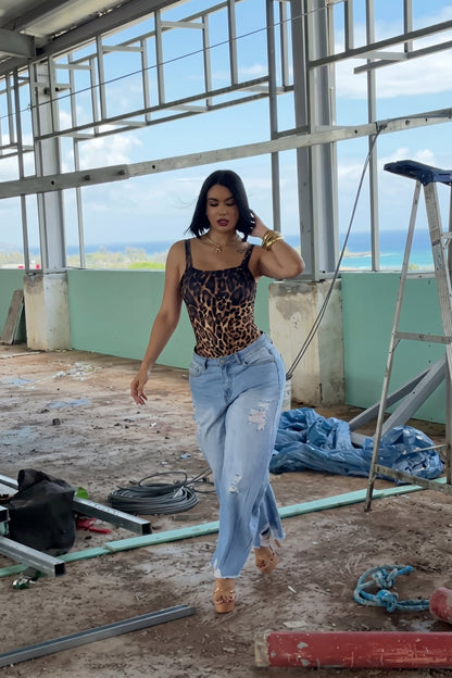 Ripped High-Waist Baggy Jeans