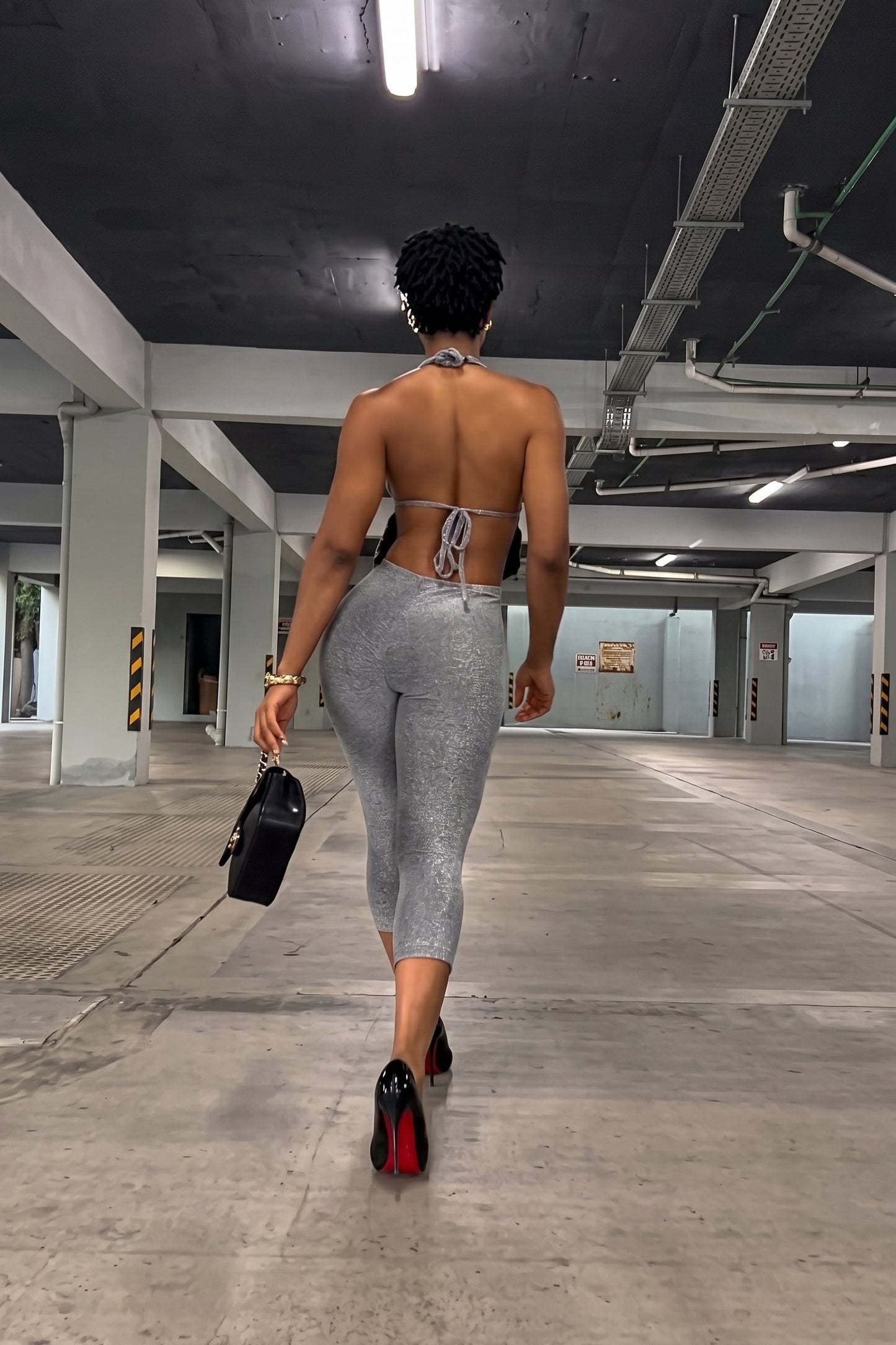 Sparkle Halter & Capri Leggings 2-Piece Set