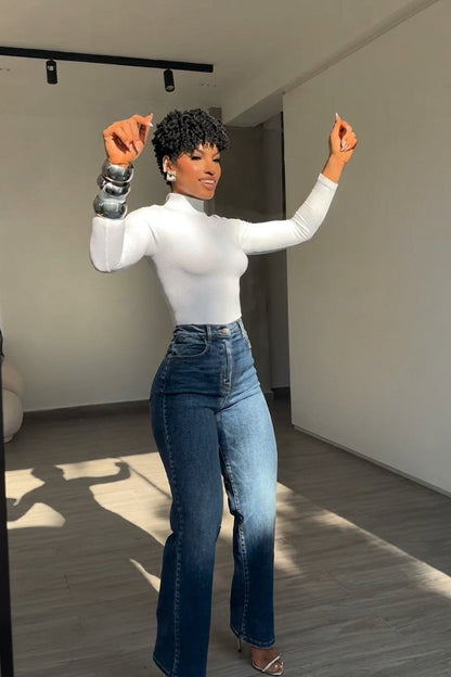 High-Waisted Sculpt Straight Leg Jeans