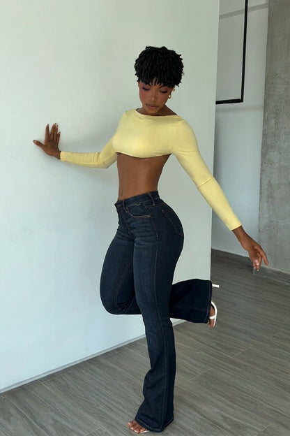 High‑Waisted Sculpting Flare Jeans