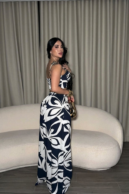 Abstract Print Cami & Wide Leg Pants 2 Piece Set