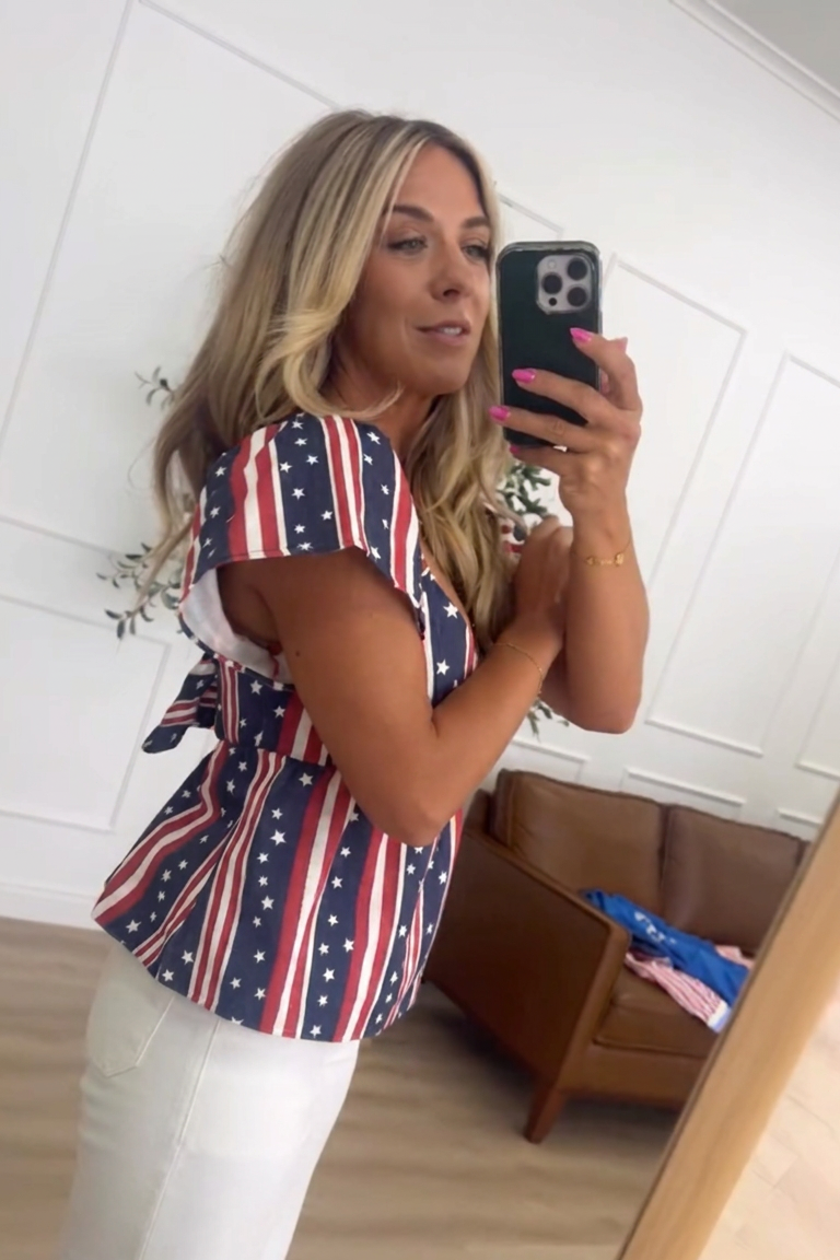 US Stars & Stripes Peplum Top | 4th of July Edition