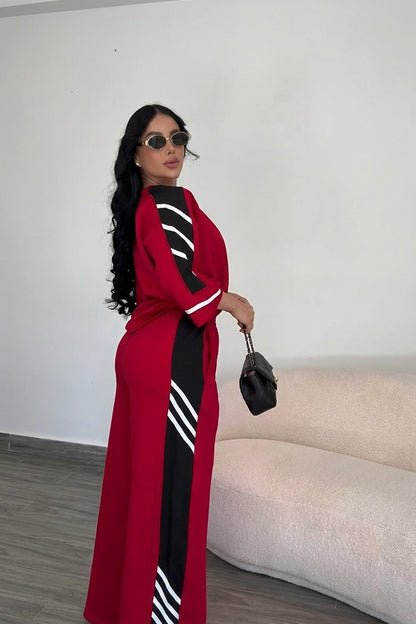 Red Striped 2 Piece Tracksuit