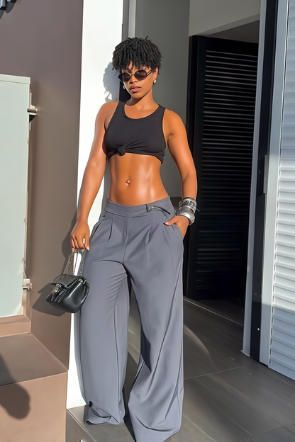 Urban Sleek High-Waist Wide-Leg Trousers