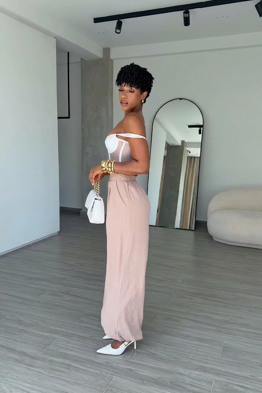 Lock-Hem Wide Leg Pants