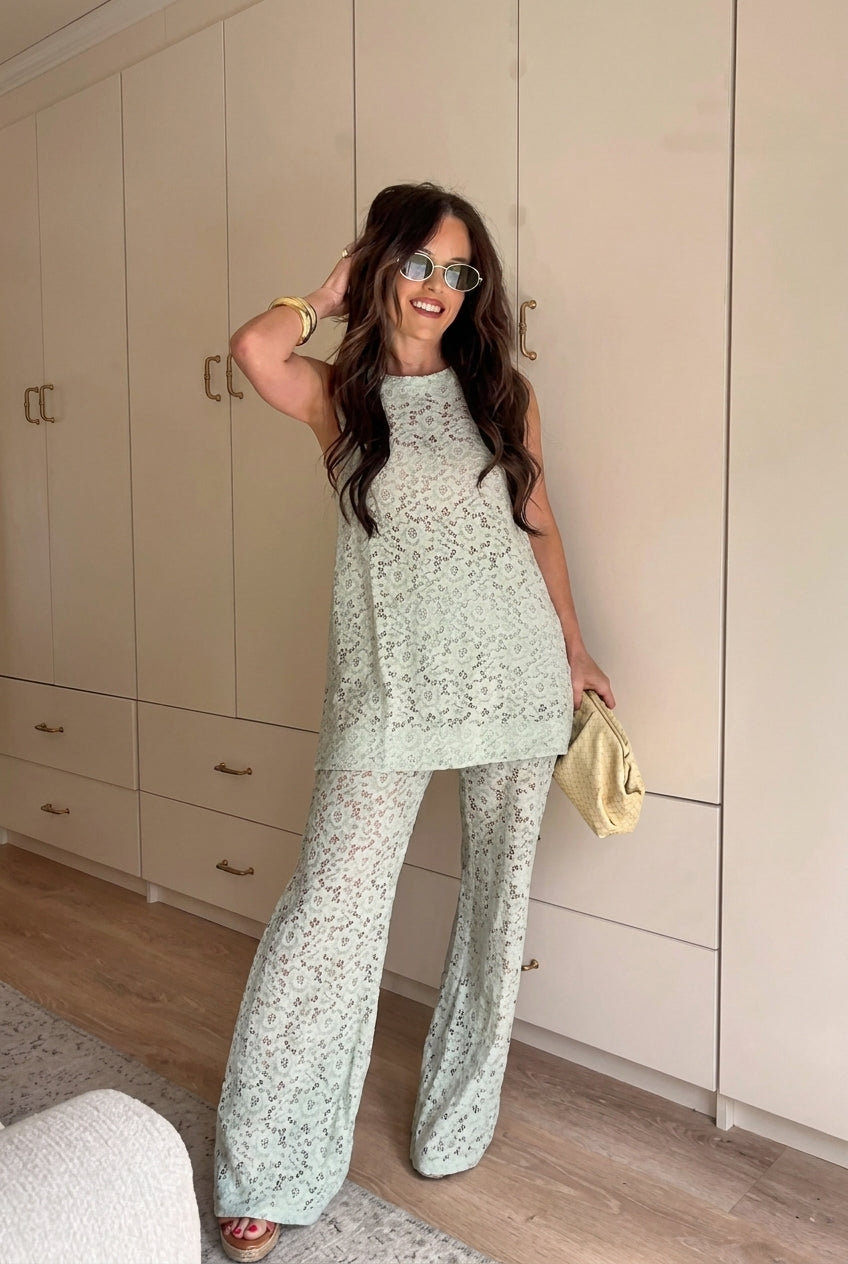 Mint Lace Two-Piece Set | Elegant & Effortless