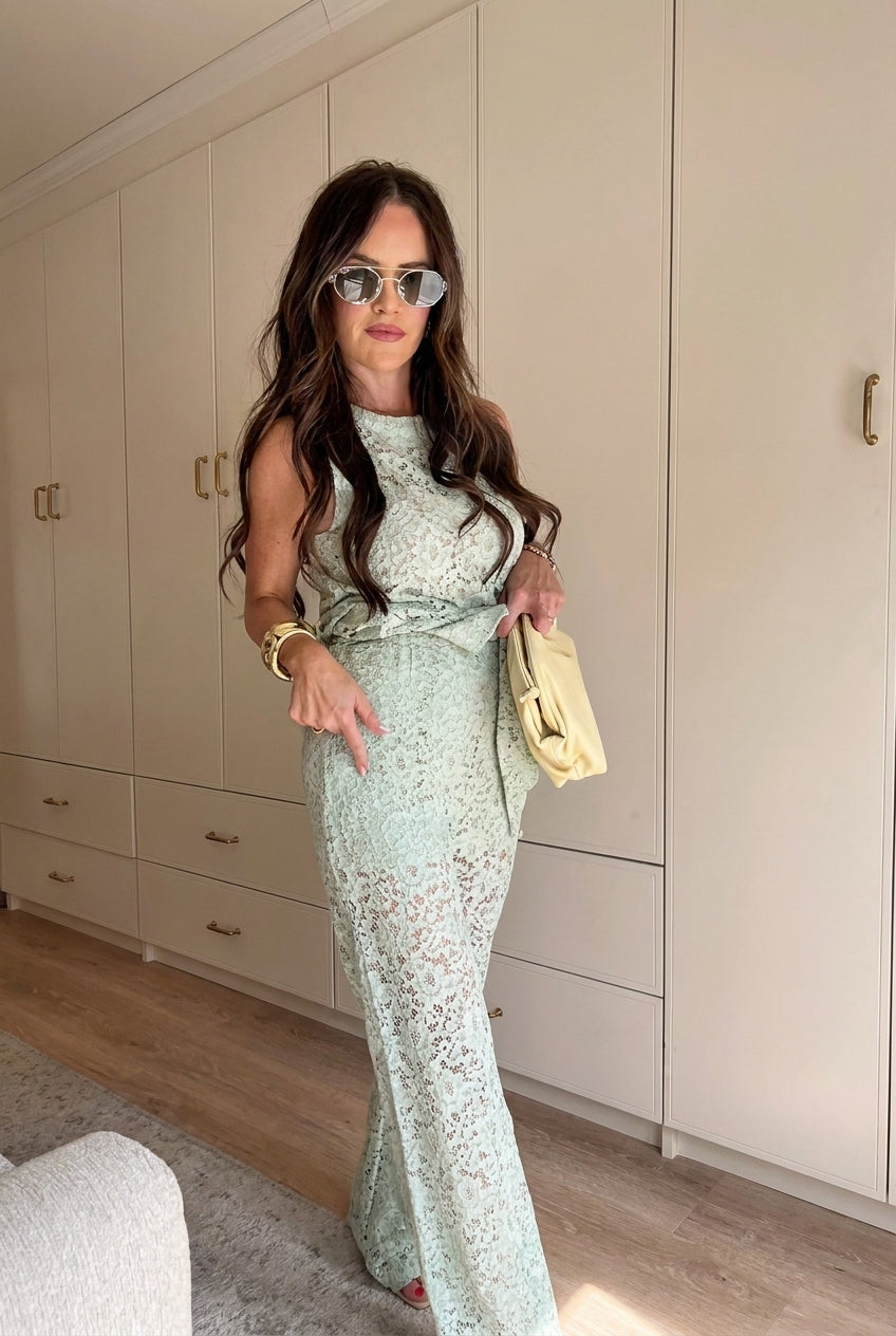 Mint Lace Two-Piece Set | Elegant & Effortless