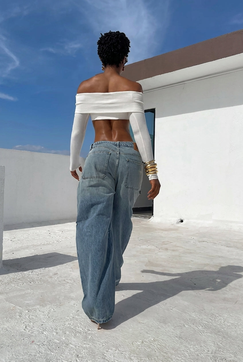 Vintage Wash Multi-Pocket Baggy Cargo Wide Leg Jeans