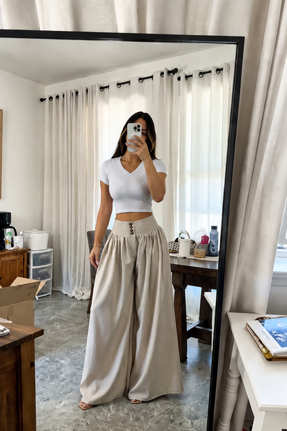 High Waist Flowy Wide Leg Pants
